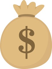 Vector emoticon illustration of a money bag