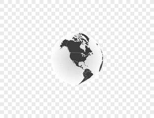 Earth globe, planet, map icon Vector illustration.