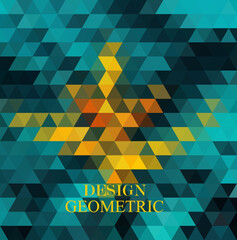 Retro pattern of geometric shapes. Colorful mosaic banner. Geometric hipster retro background with place for your text.