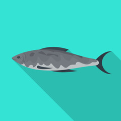 Sea fish vector icon.Flat vector icon isolated on white background sea fish.