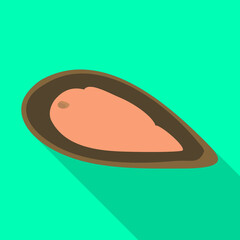 Oyster vector icon.Flat vector icon isolated on white background oyster.
