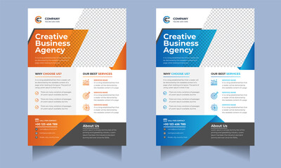 Corporate business flyer design template with modern concept Premium Vector