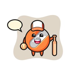 Cartoon character of pencil sharpener as a baseball player