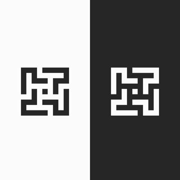 simple letter p ambigram logo. modern logo.