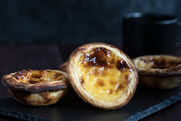 Traditional Portuguese egg tart dessert