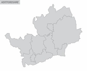 Hertfordshire county administrative map