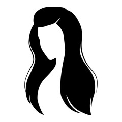 Woman long hair icon for beauty salon. Vector illustration.