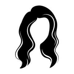 Woman long hair icon for beauty salon. Vector illustration.