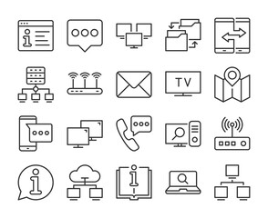 Set of Information Technology Line Icons. Vector Illustration. Editable Stroke, 64x64 Pixel Perfect.