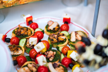 buffet buffet restaurant canapes food