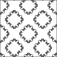  Geometric vector pattern with triangular elements. Seamless abstract ornament for wallpapers and backgrounds. Black and white colors. 
