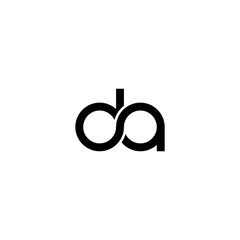 Simple abstract design infinity initial letter DA