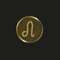 Vector image of a medal with a zodiac sign.