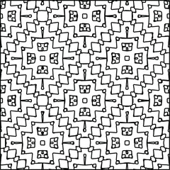  Geometric vector pattern with triangular elements. Seamless abstract ornament for wallpapers and backgrounds. Black and white colors. 