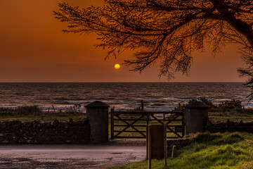 Fototapeta na wymiar Sunrise in Cushendun, Glendun, Causeway coast and Glens, County Antrim, Northern Ireland