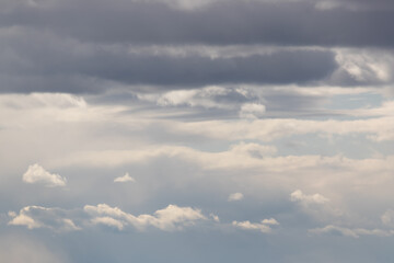 Grey and white clouds in an atmosphere image. Shot in Sweden, Scandinavia