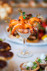 delicious shrimp buffet feast food