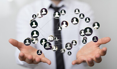 videoconference group of people talking in social network