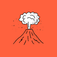 Eruption illustration. Vector hand drawing icon.