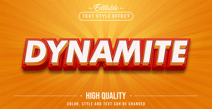 Editable text style effect - Dynamite text style theme.