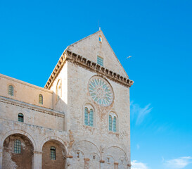 Fototapeta na wymiar View of Basilica Cattedrale San Nicola Pellegrino in Trani. Southern Italy. Apulia.