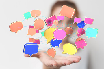 speech bubbles, communication concept 3d