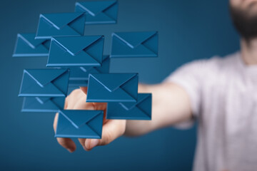 email marketing concept, send e-mail or newsletter.