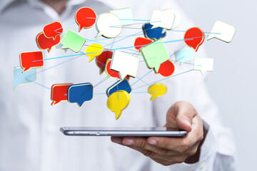 speech bubbles, communication concept 3d