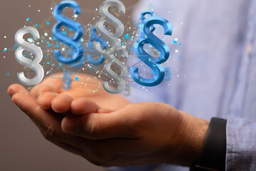 Lawyer and advocate on-line law services concept.