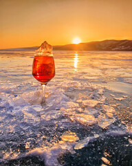 A glass with a traditional drink