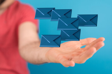 email icon concept in hand background