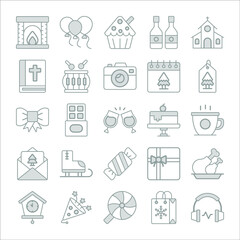 Christmas and New Year line icon, modern style Isolated winter holiday symbols