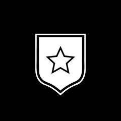 Police shield icon isolated on dark background