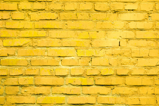 Light yellow block brick wall for background