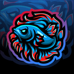 Betta fish mascot. esport logo design