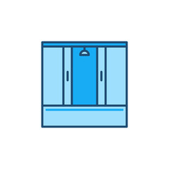 Shower Cabin vector concept blue icon or sign