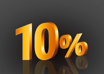 10% off 3d gold, Special Offer 10% off, Sales Up to 10 Percent, big deals, perfect for flyers, banners, advertisements, stickers, offer icons, etc.