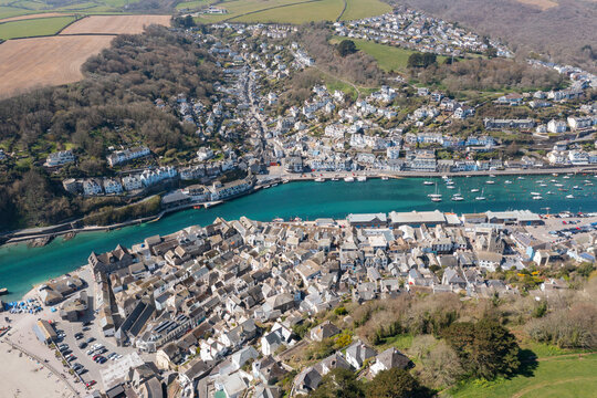 Aerial photograph of Looe, Cornwall, England.