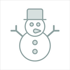 snow man icon, modern style Christmas and New Year line icon, Isolated winter holiday symbols