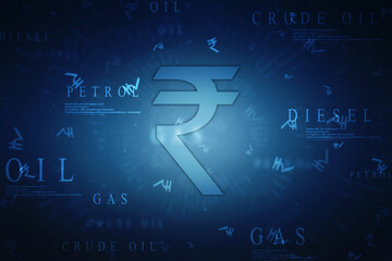 Rupee currency . 2D rendering illustration
