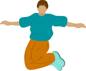 vector illustration of boy jumping