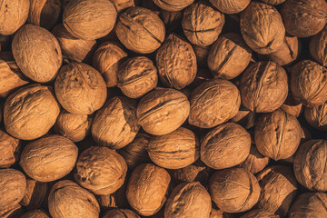 organic walnuts in shell close up