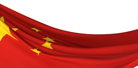 Fototapeta premium The flag of china illustration red stars yellow.