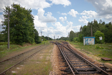 Fototapeta premium railway in the forest