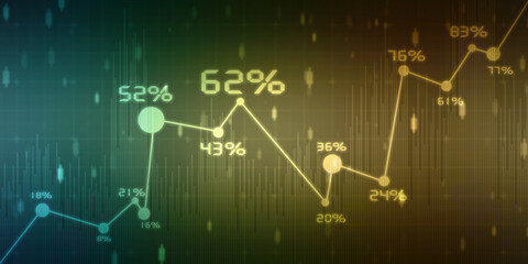 2d rendering Stock market online business concept. business Graph 