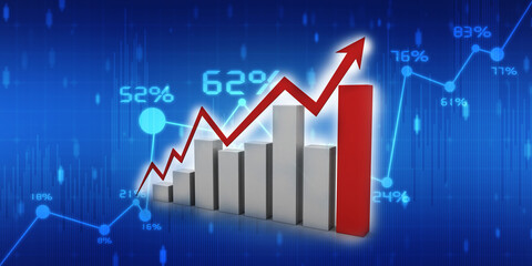 3d rendering Stock market online business concept. business Graph 
