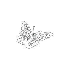 butterfly one line vector isolated on white