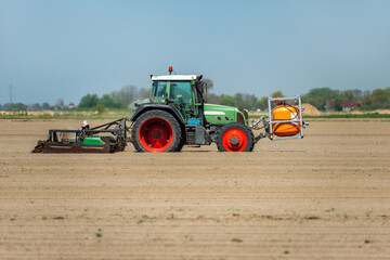 Tractor with weed burner in the field  |  3364