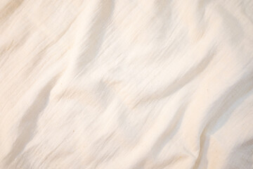 Fabric backdrop White linen canvas crumpled natural cotton fabric Natural handmade linen top view background Organic Eco textiles White Fabric texture