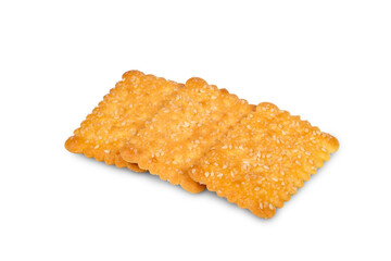butter cracker with sesame and sugar isolated on white background.with clipping path.